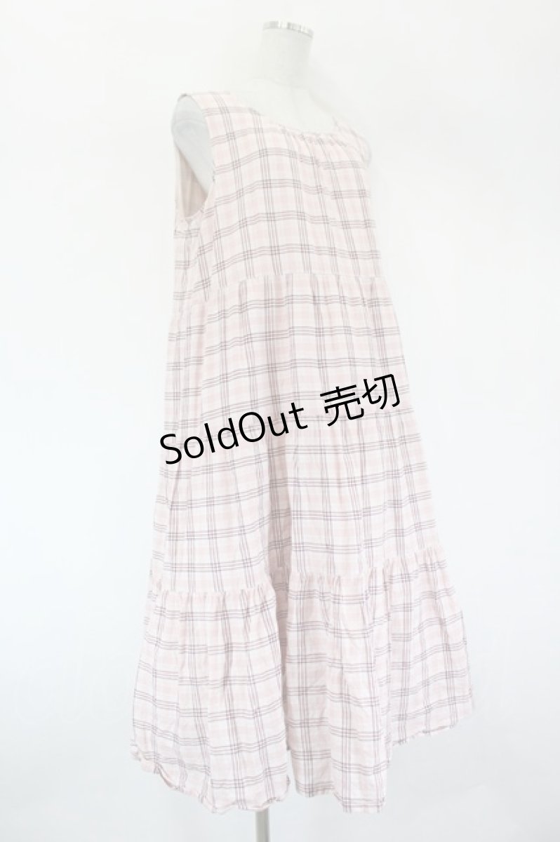 画像4: PINK HOUSE / ノースリーブティアードワンピース  ピンク I-26-09-15-078-LO-OP-TE-ZI (4)