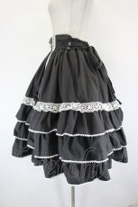 画像2: metamorphose / Dress up はしごレースハイウエストスカート 1 黒×白 I-26-09-15-080-ME-SK-TE-ZI (2)