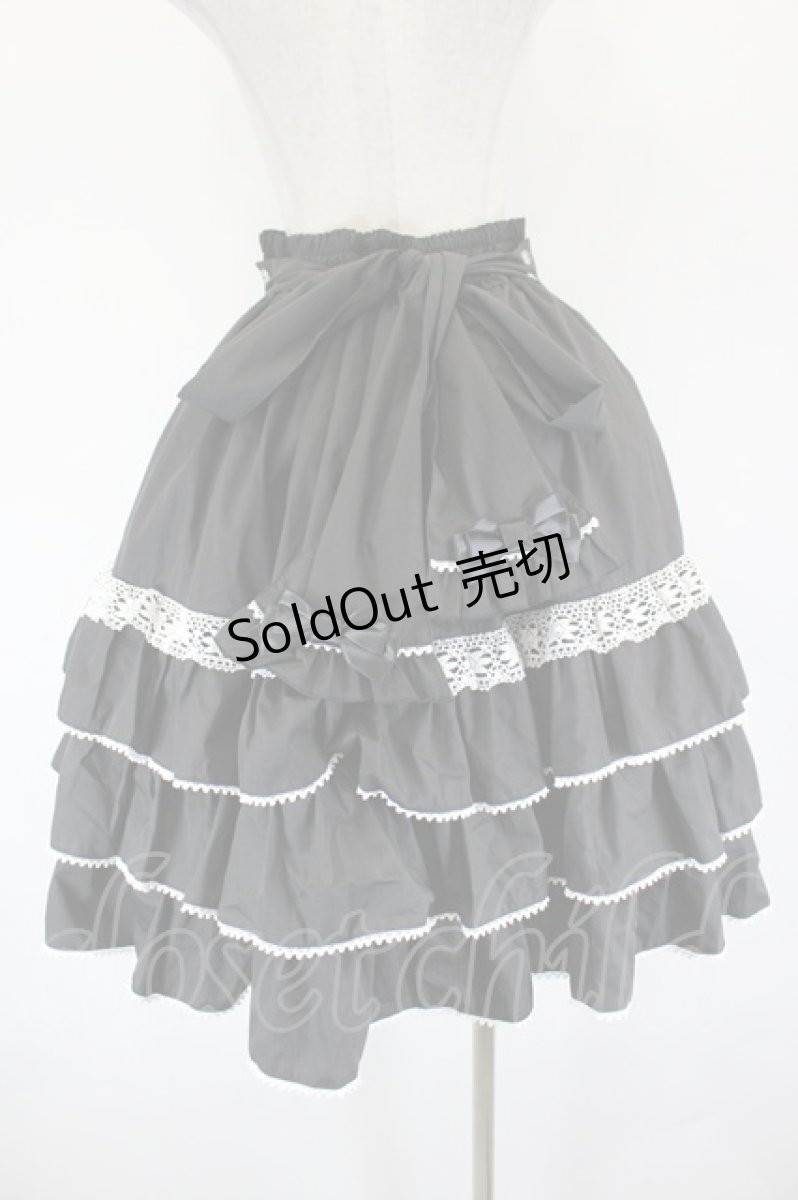 画像3: metamorphose / Dress up はしごレースハイウエストスカート 1 黒×白 I-26-09-15-080-ME-SK-TE-ZI (3)