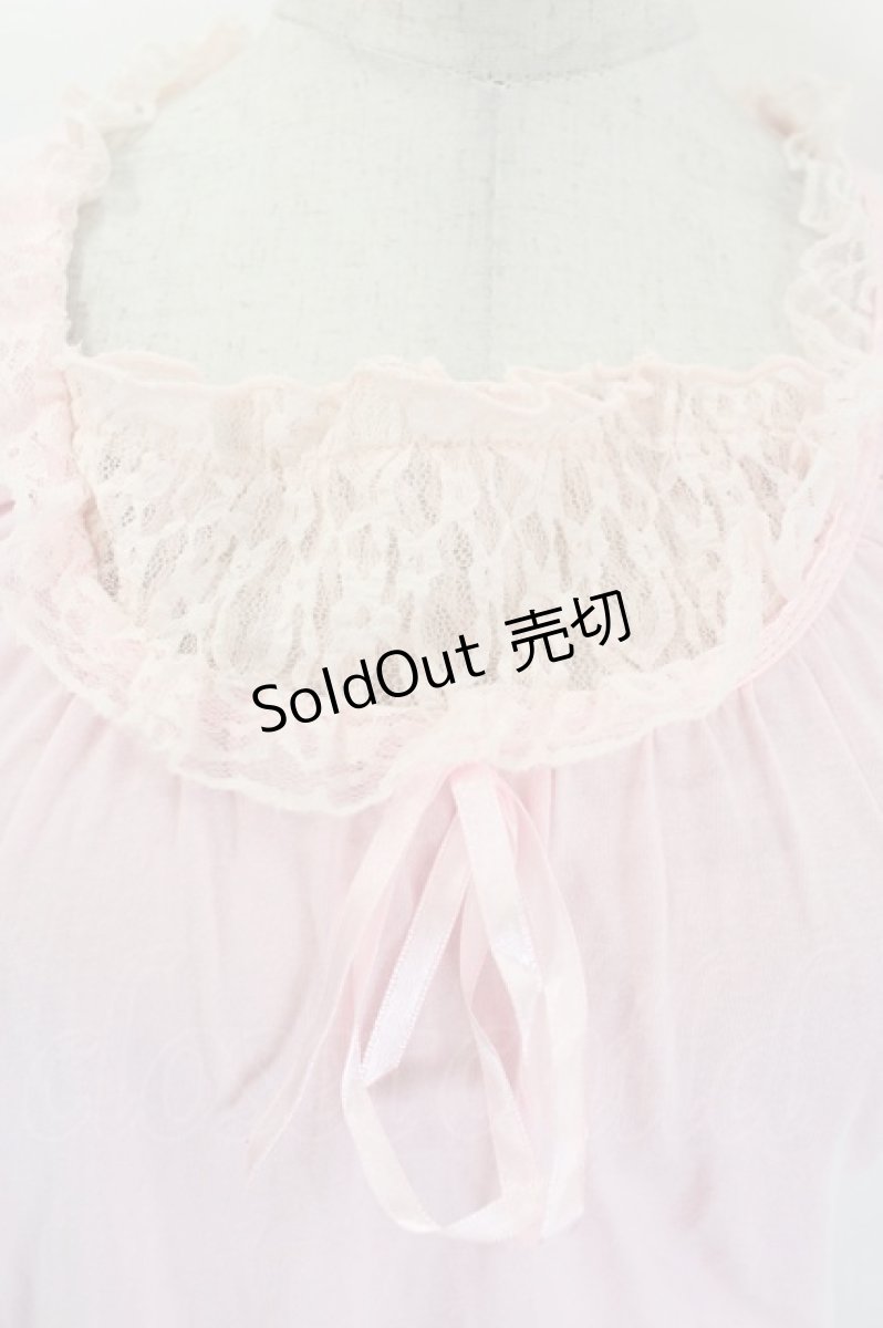 画像4: LOLITAその他(お買取対象外) / 胸元レース切替半袖カットソー M ピンク I-26-09-15-010-LO-TO-TE-ZI (4)
