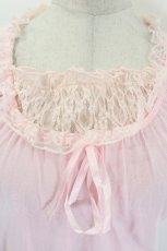 画像4: LOLITAその他(お買取対象外) / 胸元レース切替半袖カットソー M ピンク I-26-09-15-010-LO-TO-TE-ZI (4)