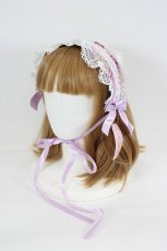 画像1: metamorphose / はしごレースリボン花柄ヘッドドレス  ラベンダー I-26-09-15-119-ME-AC-SA-ZI (1)