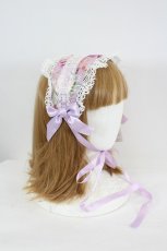 画像2: metamorphose / はしごレースリボン花柄ヘッドドレス  ラベンダー I-26-09-15-119-ME-AC-SA-ZI (2)