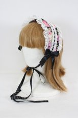 画像1: metamorphose / はしごレースリボン花柄ヘッドドレス  黒 I-26-09-15-120-ME-AC-TE-ZI (1)