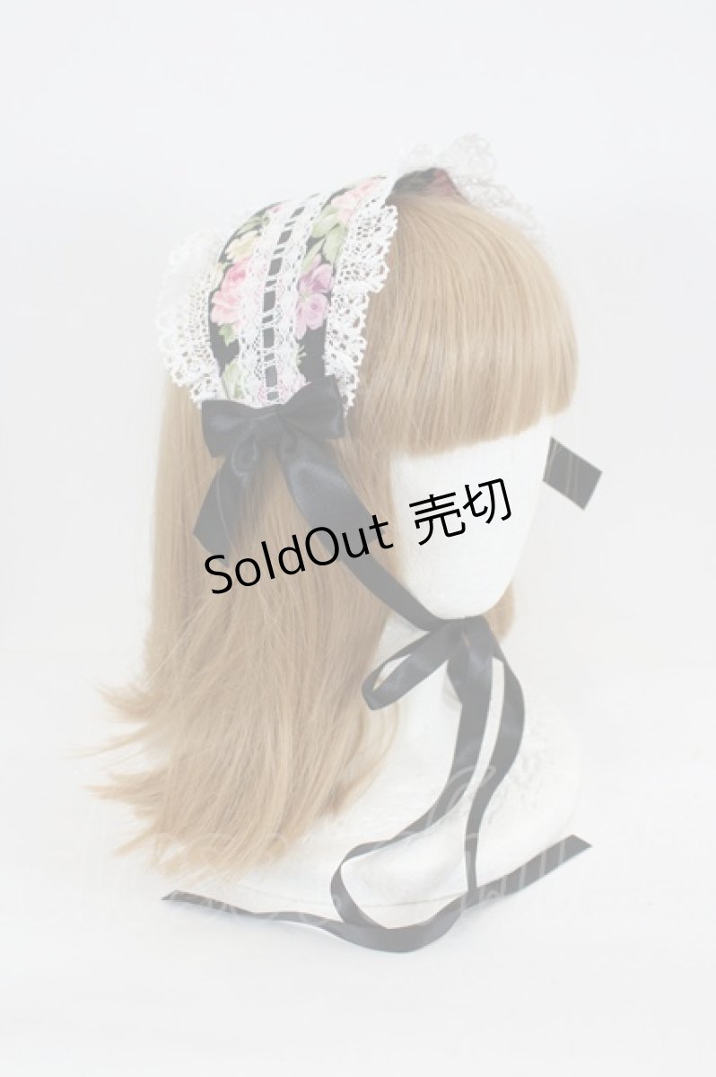 画像2: metamorphose / はしごレースリボン花柄ヘッドドレス  黒 I-26-09-15-120-ME-AC-TE-ZI (2)