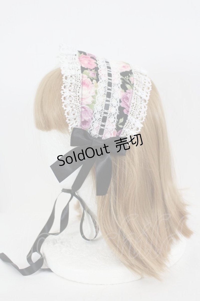 画像3: metamorphose / はしごレースリボン花柄ヘッドドレス  黒 I-26-09-15-120-ME-AC-TE-ZI (3)