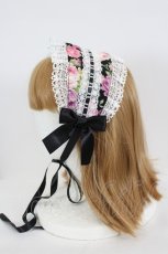 画像3: metamorphose / はしごレースリボン花柄ヘッドドレス  黒 I-26-09-15-120-ME-AC-TE-ZI (3)