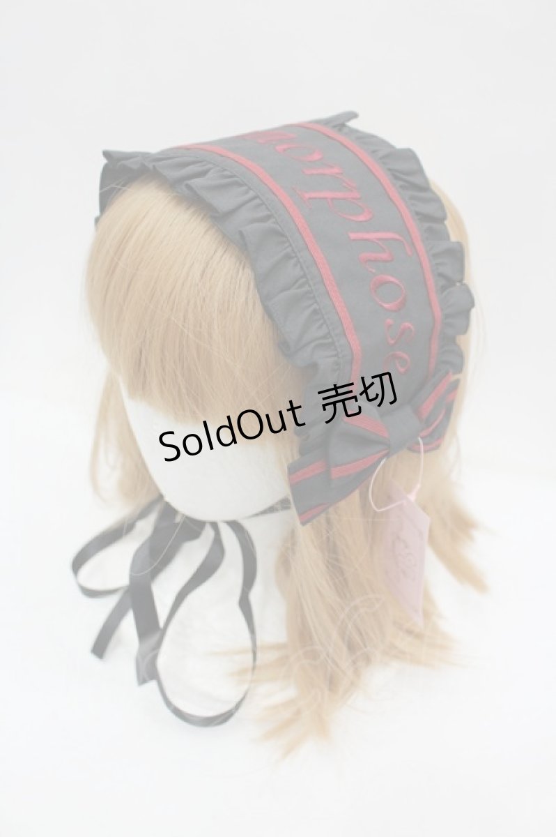 画像1: metamorphose / 刺繍入りセーラーヘッドドレス  黒Ｘ赤 I-26-09-15-121-ME-AC-SA-ZI (1)