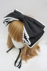 画像3: metamorphose / リボン型ヘッドドレス  黒Ｘ白 I-26-09-15-122-ME-AC-SA-ZI (3)