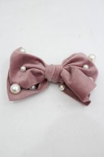 画像1: LOLITAその他(お買取対象外) / パールリボンベロアクリップ  ピンク I-26-09-15-125-LO-AC-TE-ZI (1)
