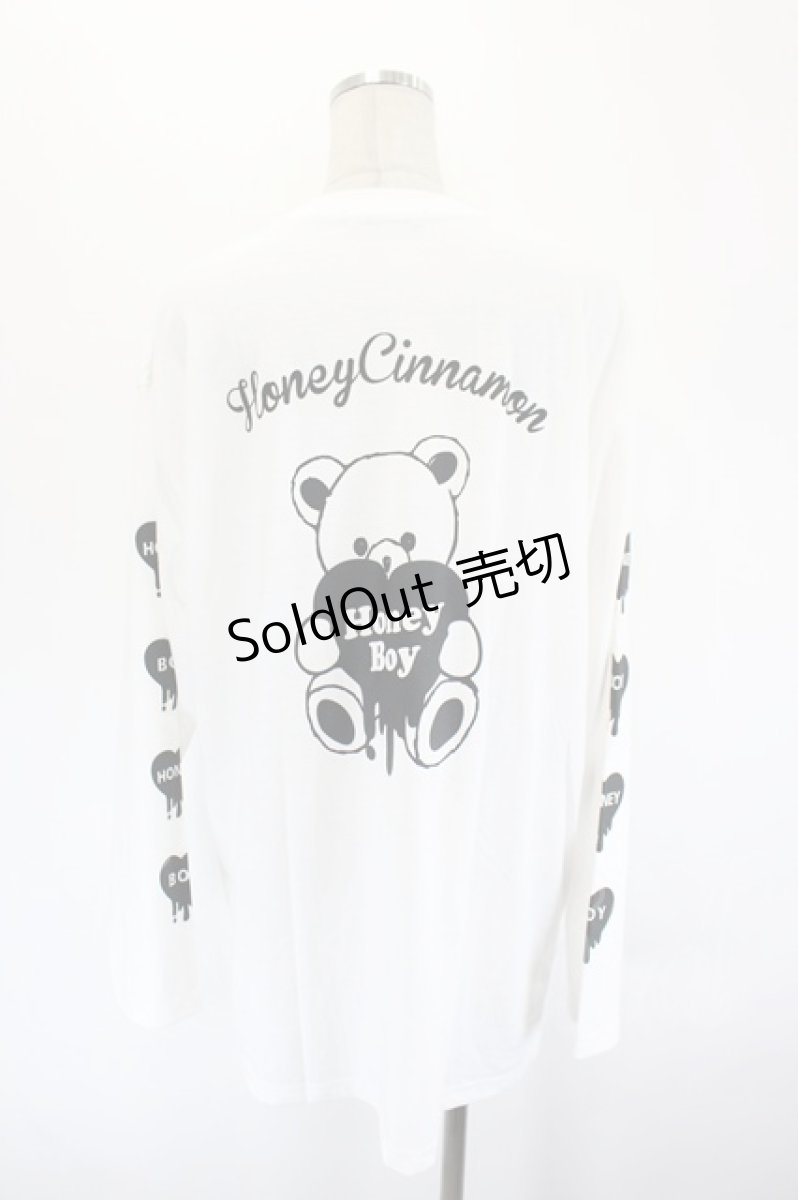 画像2: Honey Cinnamon / Honey Boyプリントカットソー  白Ｘ黒 I-26-09-15-021-LO-TO-SA-ZI (2)