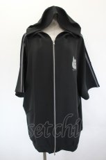 画像1: Deorart / 後ろしっぽプリント半袖ジャージパーカー  黒Ｘグレー I-26-09-15-023-PU-TO-SA-ZI (1)