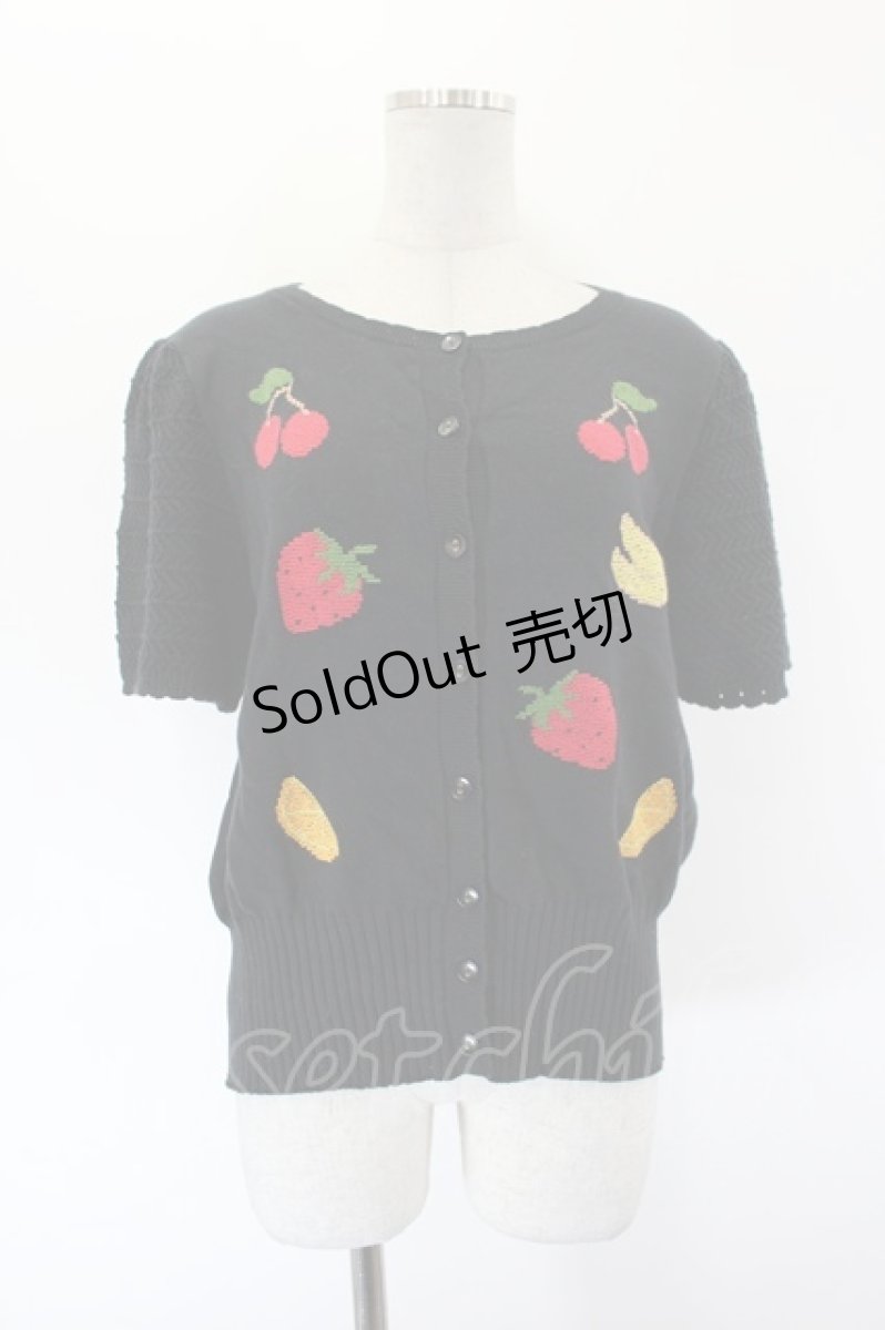 画像1: Katie / FRUITS POP puff cardigan  黒 I-26-09-16-028-LO-TO-TE-ZI (1)