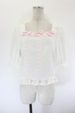 画像1: Lolime by mellfy memory / Coquette Ribbon トップス LL 白 I-26-09-16-007-LO-TO-TE-ZI (1)