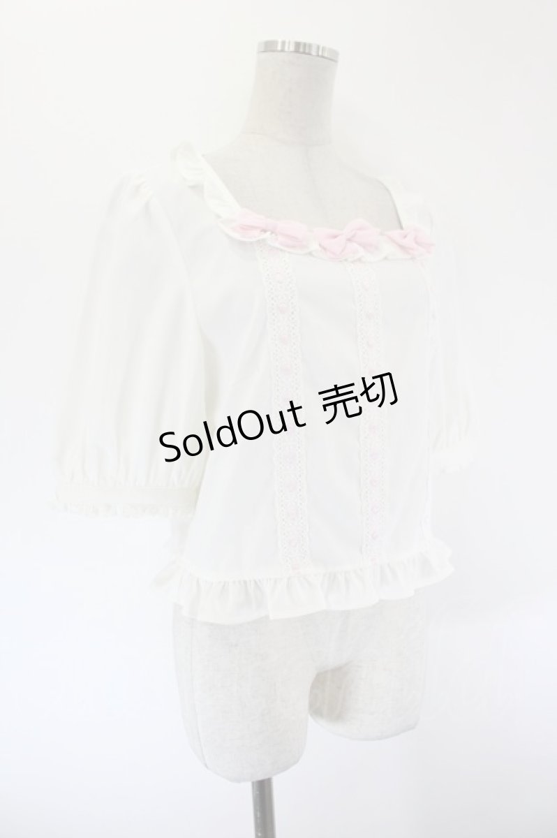 画像3: Lolime by mellfy memory / Coquette Ribbon トップス LL 白 I-26-09-16-007-LO-TO-TE-ZI (3)