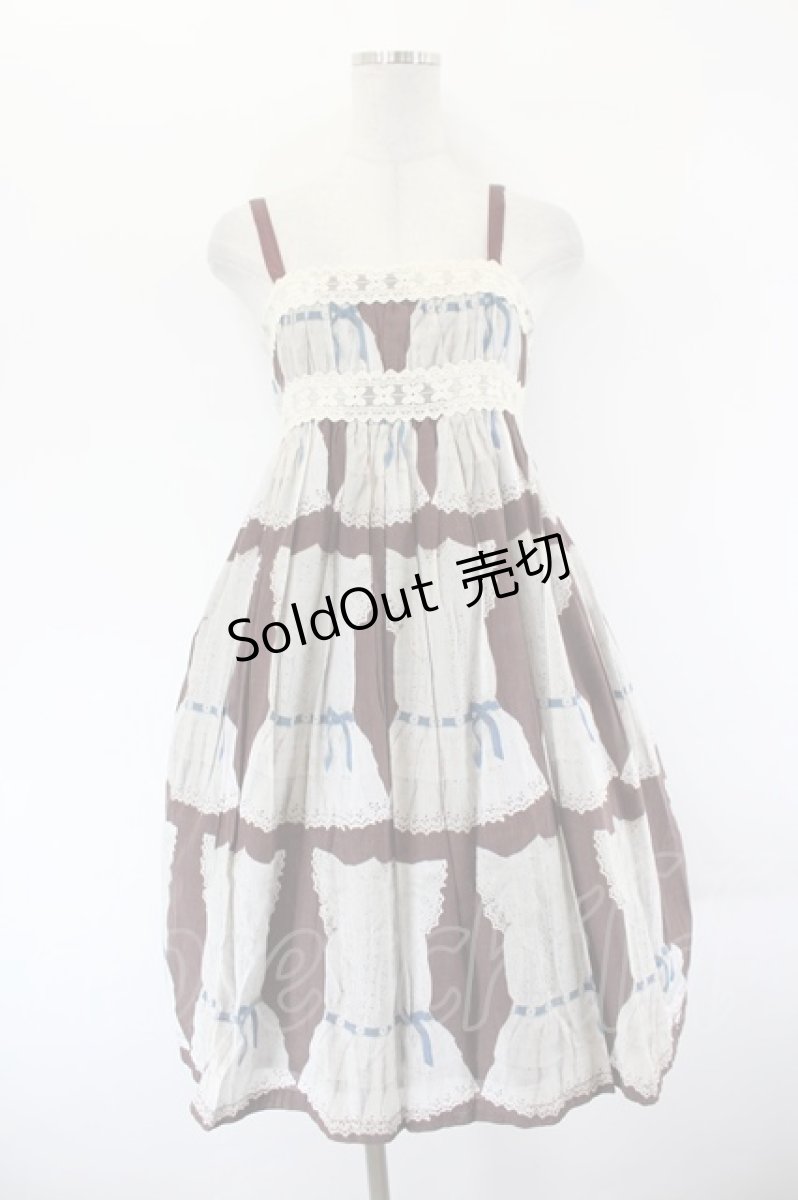 画像1: Emily Temple cute / アンティークドレスノースリーブワンピース  ブラウン I-26-09-16-064-ET-OP-SA-ZI (1)
