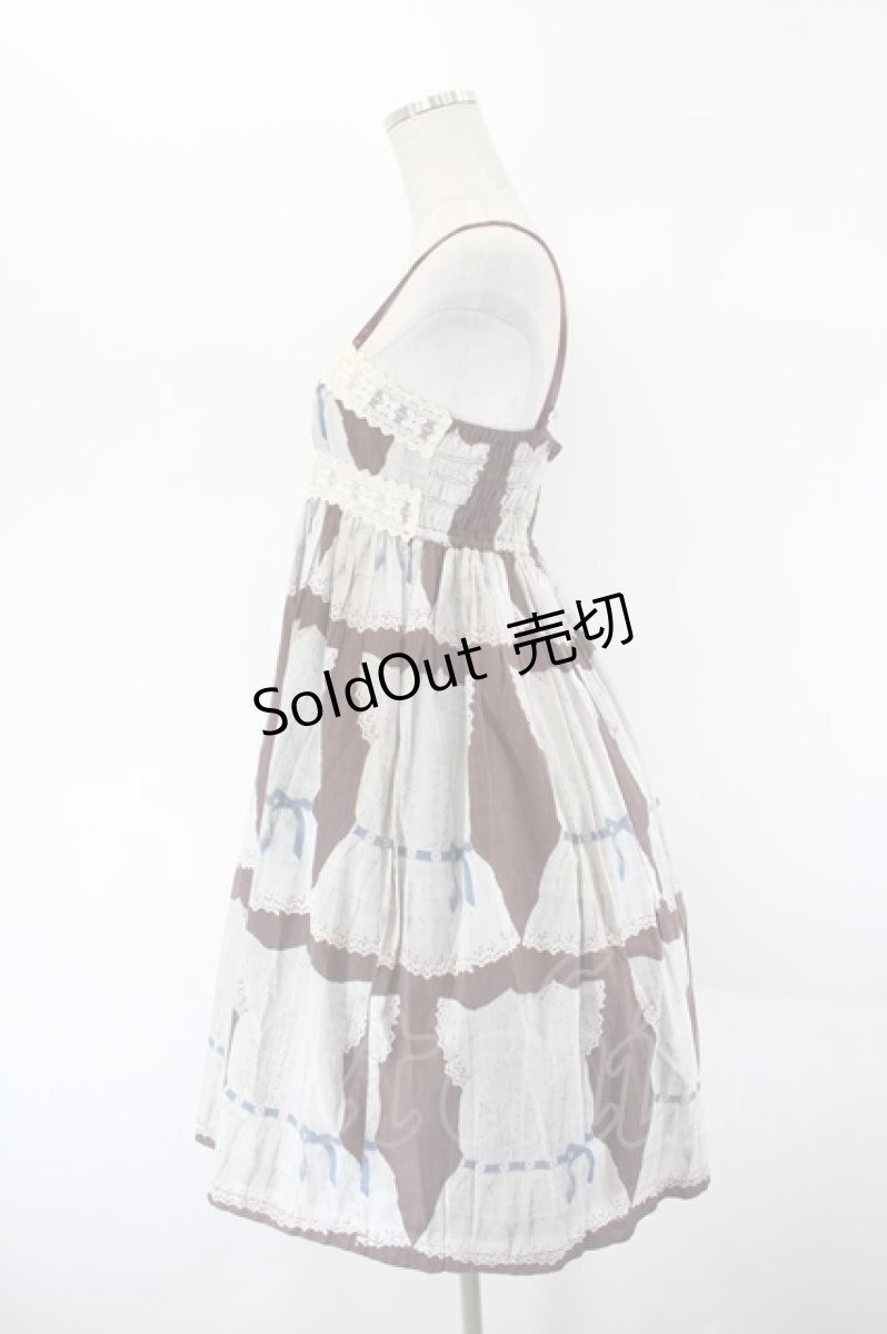 画像2: Emily Temple cute / アンティークドレスノースリーブワンピース  ブラウン I-26-09-16-064-ET-OP-SA-ZI (2)