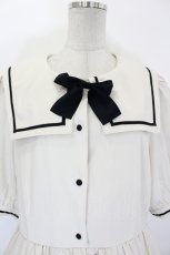 画像3: m petit by misako / リボン付セーラーワンピース 3L アイボリー I-26-09-16-077-LO-OP-SA-ZI (3)