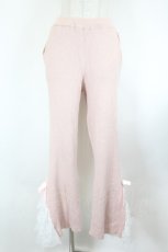 画像1: Swankiss / ラッフルレースリブニットパンツ  ピンク I-26-09-16-098-LO-PA-TE-ZI (1)