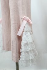 画像3: Swankiss / ラッフルレースリブニットパンツ  ピンク I-26-09-16-098-LO-PA-TE-ZI (3)