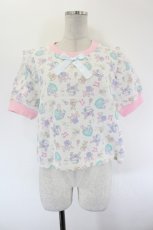 画像1: Nile Perch / Baby Giftワッフルカットソー  白×ピンク I-26-09-16-017-LO-TO-TE-ZI (1)