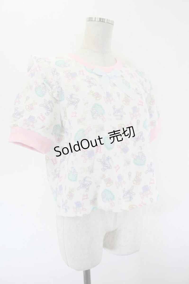 画像3: Nile Perch / Baby Giftワッフルカットソー  白×ピンク I-26-09-16-017-LO-TO-TE-ZI (3)