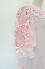 画像5: Angelic Pretty / 襟ロゴ刺繍袖フリルブラウス  ピンク I-26-09-16-002-AP-BL-TE-ZI (5)
