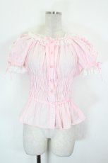 画像1: Angelic Pretty / レースアップオフショルダーブラウス  ピンクＸ白 I-26-09-17-001-AP-BL-SA-ZI (1)