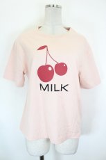 画像1: MILK / Mon Cheri Tee  スモークピンク×レッドチェリー I-26-09-17-032-ML-TS-TE-ZI (1)