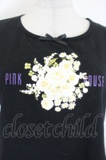 画像3: PINK HOUSE / 薔薇ブーケロゴ半袖カットソー M 黒Ｘ白 I-26-09-17-035-LO-TO-SA-ZI (3)