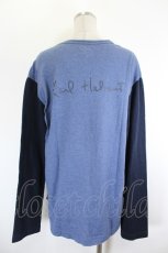 画像2: Karl Helmut / ロゴプリントカットソー  青Ｘ黒 I-26-09-17-036-EL-TO-SA-ZI (2)
