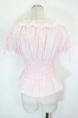 画像2: Angelic Pretty / レースアップオフショルダーブラウス  ピンクＸ白 I-26-09-17-001-AP-BL-SA-ZI (2)