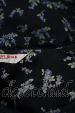 画像4: WONDERFUL WORLD / 勿忘草総柄半袖ワンピース  紺 I-26-09-17-083-LO-OP-SA-ZI (4)