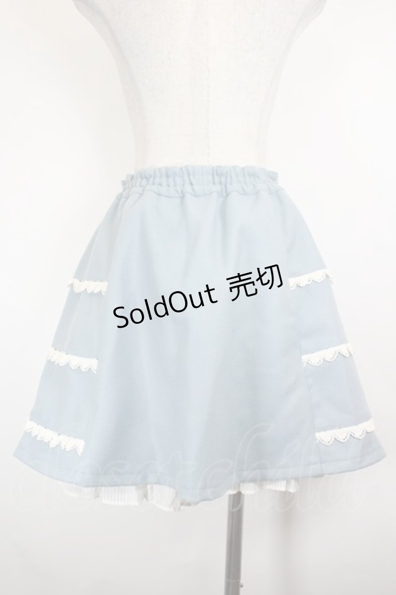画像2: Shirley Temple / ハートボタンレース台形スカート 160 サックス I-26-09-17-086-ET-SK-TE-ZI (2)
