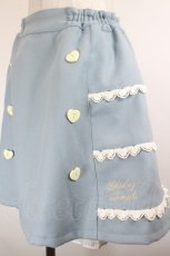 画像3: Shirley Temple / ハートボタンレース台形スカート 160 サックス I-26-09-17-086-ET-SK-TE-ZI (3)