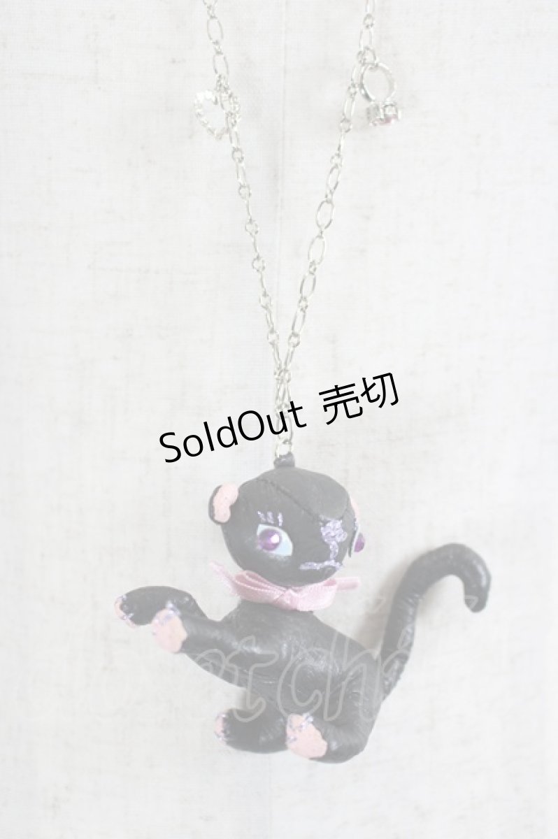 画像1: MILK / CATネックレス  黒 I-26-09-17-100-ML-AC-SA-ZI (1)