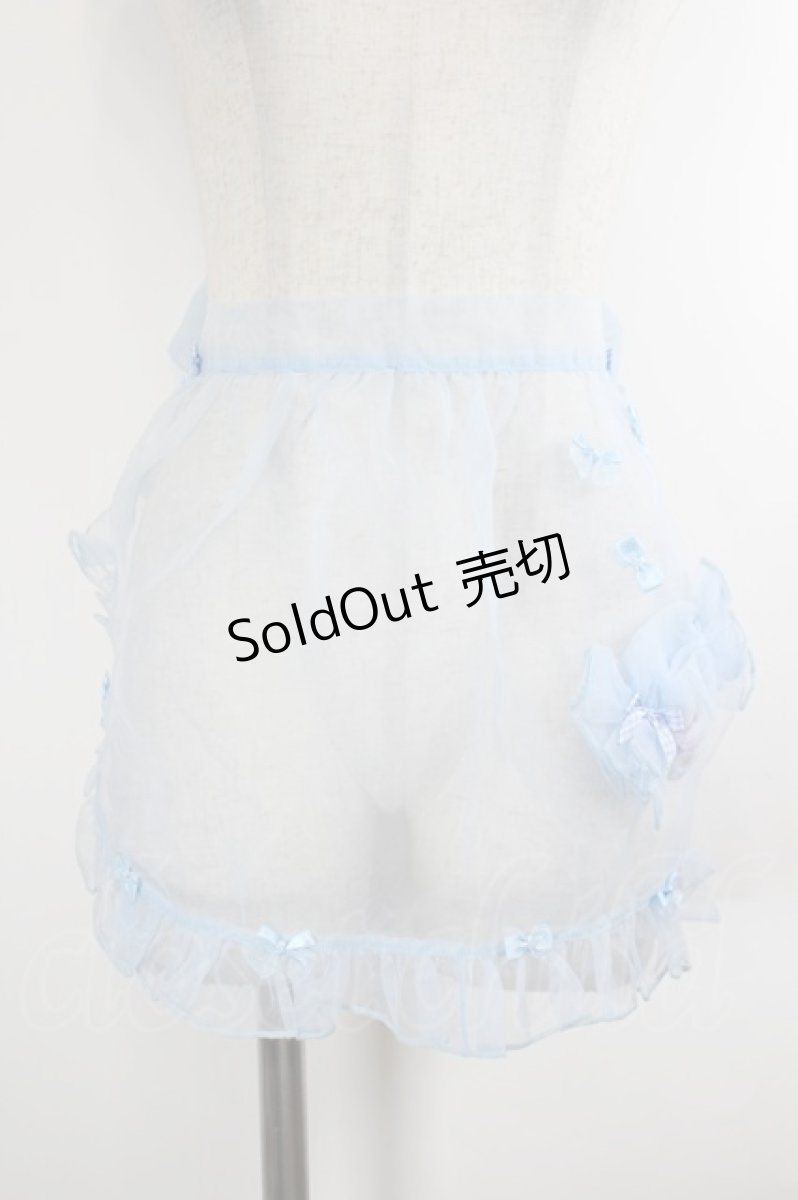 画像1: LOLITAその他(お買取対象外) / キャンディ付きオーガンジーエプロン  サックス I-26-09-17-101-LO-ZA-SA-ZI (1)