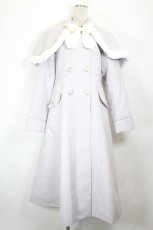 画像1: axes femme / ファーデザインケープ付コート  ラベンダーＸ白 I-26-09-21-038-AX-CO-SA-ZI (1)