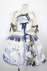 画像1: BABY,THE STARS SHINE BRIGHT / Voyage dans le temps  Belle Epoque の空の下  ワンピースドレス  白Ｘ青 I-26-09-21-047-BA-OP-SA-ZI (1)