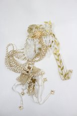 画像6: Bramble Rose / ラメメチュールジャンパースカートセット S 白Ｘゴールド I-26-09-21-048-LO-OP-SA-ZI (6)