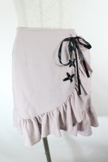 画像1: Ank Rouge / ラップ風レースアップフリルスカート M ピンク I-26-09-21-084-CA-SK-TE-ZI (1)
