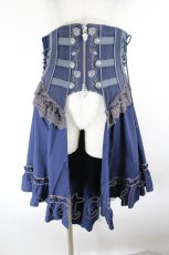画像1: Ozz oneste / 薔薇十字刺繍コルセットスカート  ネイビー I-26-09-21-088-OO-SK-TE-ZI (1)