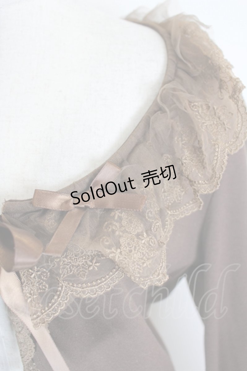 画像3: m petit by misako / AOK*フリルレースカーディガン L 中茶 I-26-09-21-010-LO-TO-SA-ZI (3)