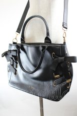 画像2: m petit by misako / AMレースアップ 2WAY トートバッグ  黒Ｘゴールド I-26-09-21-105-LO-BG-SA-ZI (2)