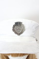 画像2: DimMoire / HeartCoreミリタリーキャップ  白 I-26-09-21-119-PU-AC-TE-ZI (2)