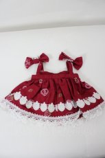 画像2: BABY,THE STARS SHINE BRIGHT / くみゃちゃんのStrawberry Garden刺繍うさくみゃちゃんジャンパースカート  赤 I-26-09-21-134-BA-ZA-TE-ZI (2)