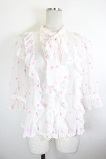 Angelic Pretty / Petit Heartブラウス 白Xピンク I-26-09-21-003-AP