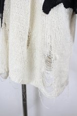 画像3: CIVARIZE / クラッシュ加工レイヤードサマーニット  白Ｘ黒 I-26-09-21-028-PU-TO-SA-ZI (3)