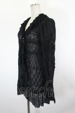 画像2: INGEBORG / レースニットロングカーディガン  黒 I-26-09-23-053-LO-TO-SA-ZI (2)