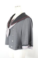 画像2: Hoshibako Works / ポルト・フレスカ セーラー襟ブラウス  グレーＸ黒Ｘボルドー I-26-09-23-001-LO-BL-SA-ZI (2)